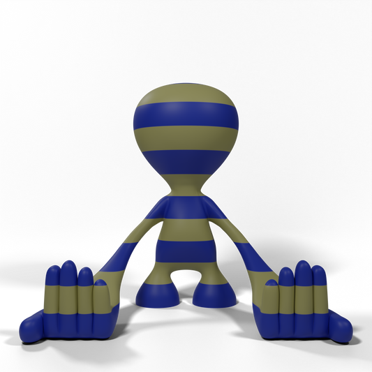 Blue & Yellow Striped Hands